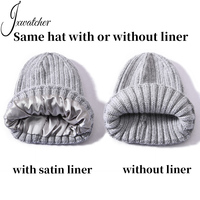 Bonnet Luxe Doux en Soie Doublée Personnalisable, Bonnet de Nuit Protège Cheveux, Bonnets d'Hiver Vente en Gros, Bonnet Unisexe Vierge en Satin Doublé