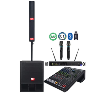Système de sonorisation portable pour scène, colonne de sonorisation active Line Array Pro, 4 colonnes, caisson de basses de 18 pouces, 8 ohms, étanche, 900 W de puissance maximale - Product Image 4