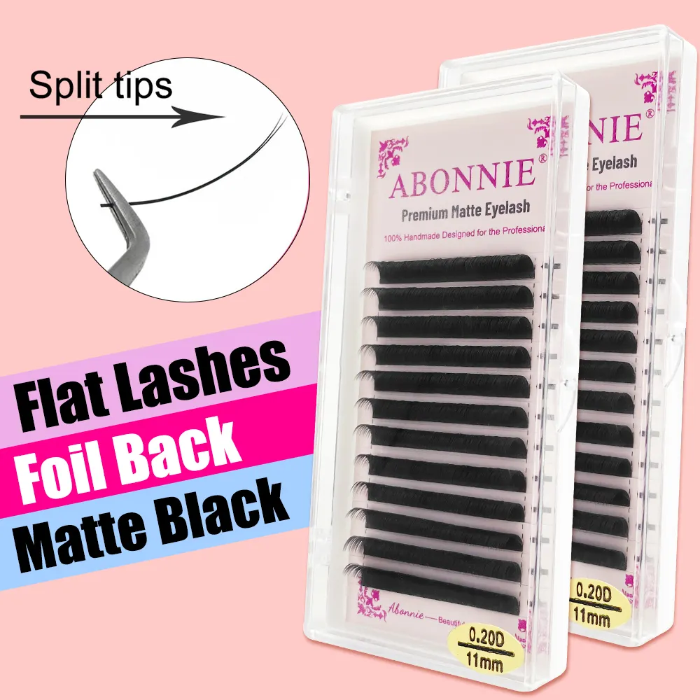 Abonnie J B C D L Curl Phẳng Cá Nhân Lông Mi Chồn Cao Cấp Lông Mi Mở Rộng 0.15 0.20 0.25 Ellipse Matte Phẳng Lông Mi Mở Rộng