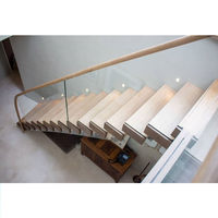 DAIYA escalier flottant avec bande de roulement en bois étroits avec riser