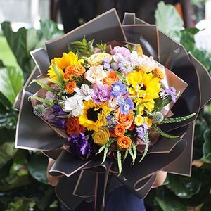 Papier d'emballage de haute qualité, couleur unie, bord doré, très vendu, multicolore, imperméable, pour bouquets de fleurs - Product Image 6