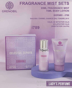 Set Grenobil Celestial Zephra Spray 85ml e Gel Doccia 75ml per Donna - Product Image 3