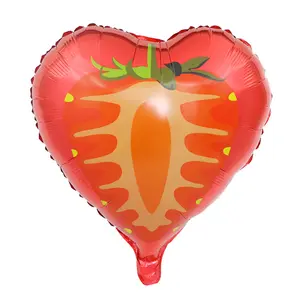 뜨거운 판매 과일 모양 호일 풍선 18 인치 딸기 모양 알루미늄 호일 풍선