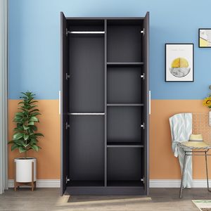 Wardrobe Wooden Simple Home Bedroom Rental Room Easy Assembly <b>Storage</b> <b>Cabinet</b> Wardrobe Large Closet - Product Image 4