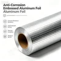 Film en aluminium gaufré anti-corrosion, film isolant laminé Al+PET, rouleau pour l'étanchéité des tuyaux HVAC et des toitures