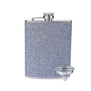 Fiaschetta in pelle rosa lucida ingrosso fiaschetta in acciaio inox 304 vino Whisky alcol Brandy Vodka Glitter PU <span class=keywords><strong>Hip</strong></span> fiaschetta - Product Image 4
