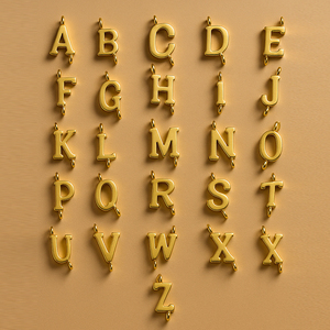 Conectores de Eslabones Iniciales de 10 mm |   Dijes de Letras del Alfabeto con Doble Aro de Acero Inoxidable Chapado en Oro PVD de 18K para la Creación de Joyería DIY - Product Image 3