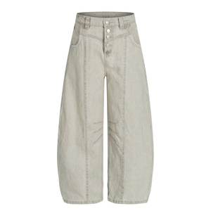 American Style Buttoned Topstitched Denim <b>Jeans</b> Men Women Summer New Design Cute Mid <b>Waist</b> Casual Loose Boot Cut - Product Image 4