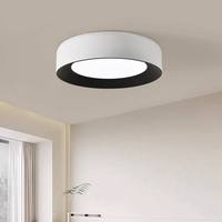 Lampe de plafond circulaire intérieure de style nordique moderne, acrylique recouvert de LED, métal, télécommande, décoration intérieure pour salon