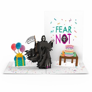 Pop Up Halloween Birthday Greeting Card Scary Grim Reaper Cake Party 3D Printed Paper Card Gift - Product Image 1