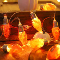 Guirlande lumineuse LED décorative de Noël et de Thanksgiving avec ampoules en forme de boule, de bouteille et de feuilles d'érable pour la maison