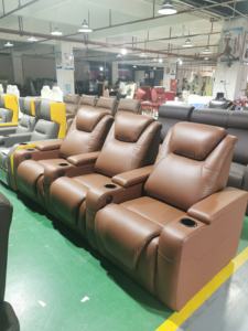 Wholesale Home Theater <strong>Recliner</strong> Sofa Genuine <strong>Leather</strong> Cinema <strong>Chairs</strong> <strong>UK</strong> Movie Hall Power Headrest Electric Seating Led Cup Holder - Product Image 6
