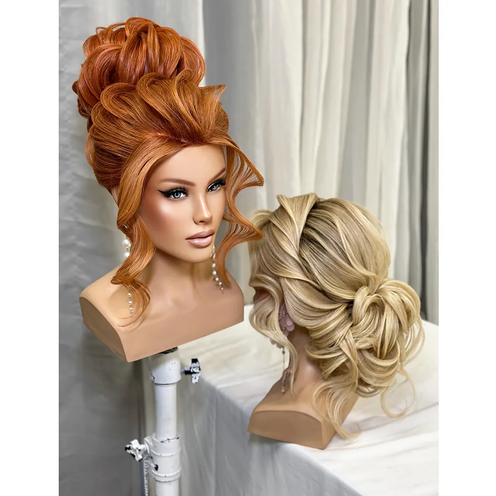 Wholesale price Europe face human hair maniquin head with shoulder for hair academy school