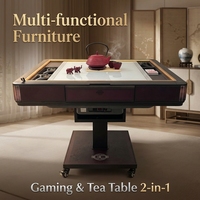 Table de Mahjong automatique MJ-USA-2024-ELITE 90 pliable ultra-mince 2-en-1 pour 4 joueurs, américaine, chinoise, philippine, 166 tuiles