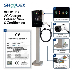 SHUOLEX Nouvelle borne de <span class=keywords><strong>recharge</strong></span> intelligente pour véhicules électriques 7-22 kW, type 2, station de <span class=keywords><strong>recharge</strong></span> domestique EVSE pour Audi <span class=keywords><strong>Tesla</strong></span> - Product Image 1