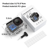 Étui étanche PC+Verre pour Action 5Pro/4/3 avec couvercle d'objectif de plongée 60m et ventouse – Accessoires pour caméra d'action