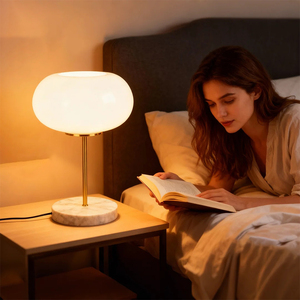 Vòng Glass Donut bảng đèn với đá cẩm thạch cơ sở tùy chỉnh màu sắc LED đọc bảng Bàn Đèn rng ánh sáng cho trẻ em phòng - Product Image 2