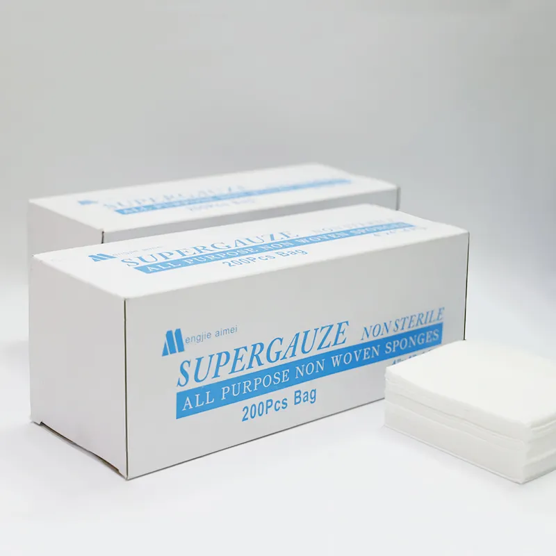 200 Pieces Sanitary Antimicrobial absorbent cotton gauze hemostatic bandage 4x4 Super Sponge