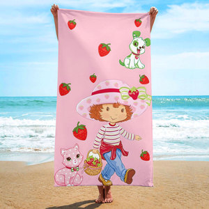 Kawaii Pink Cute Strawberries Shortcakes <span class=keywords><strong>Toallas</strong></span> <span class=keywords><strong>Personalizadas</strong></span> Impresión Personalizada Dibujos Animados <span class=keywords><strong>Baño</strong></span> <span class=keywords><strong>Toallas</strong></span> <span class=keywords><strong>de</strong></span> Playa - Product Image 4