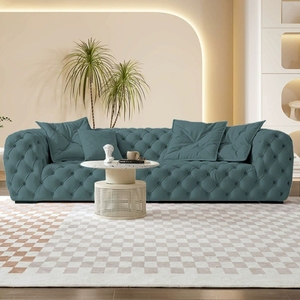 Venda quente Luxo Design Moderno Botão Creme Confortável Chegada Nova Fantasia Casa Sala Móveis De Veludo Sofá <span class=keywords><strong>Set</strong></span> - Product Image 2