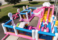Parc à thème gonflable commercial Fun City, aire de jeux géante, château gonflable combiné Candyland