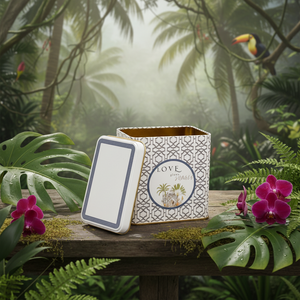 80x120x120 mm Rectangular Slip Lid <b>Metal</b> Storage <b>Box</b> 1L Capacity Tropical Jungle Theme – a Lush Paradise of Nature & Wildlife - Product Image 3