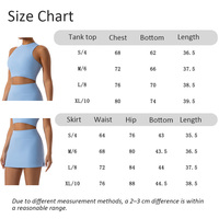 Ensemble 2 pièces pour femme : haut court sans manches à col montant et jupe-short de tennis découpée, tenue de sport décontractée athleisure pour le golf