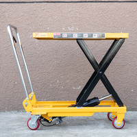 Plateforme élévatrice mobile manuelle à ciseaux 150 kg, hydraulique, profil bas, portable, avec sangle de levage, neuve pour hôtels