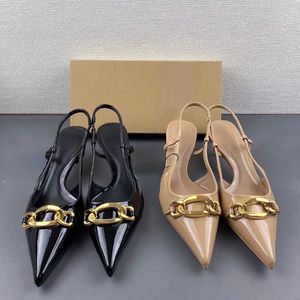 MOQ 1 Pair Chain Female <b>Shoes</b> Sexy Trendy Mules <b>Shoes</b> Heels for Women - Product Image 4