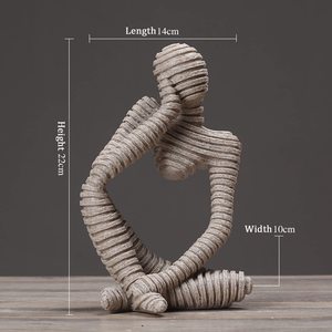 Stile pensatore 9.44 pollici astratta resina artigianato statua Design unico scultura - Product Image 5