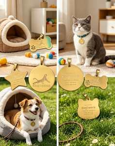Étiquettes vierges personnalisables en acier inoxydable 304, gravables au laser, pour porte-clés, identification d'animaux, bagages, DIY, vente en gros - Product Image 4