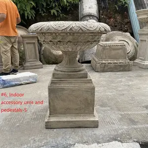 Factory price carved stone planter customized stone planter cheap price cast stone urn planter