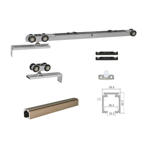 Roulettes <span class=keywords><strong>de</strong></span> guidage <span class=keywords><strong>de</strong></span> porte coulissante en alliage d'aluminium modernes <span class=keywords><strong>pour</strong></span> appartement, <span class=keywords><strong>douche</strong></span>, mécanisme durable et silencieux - Product Image 3