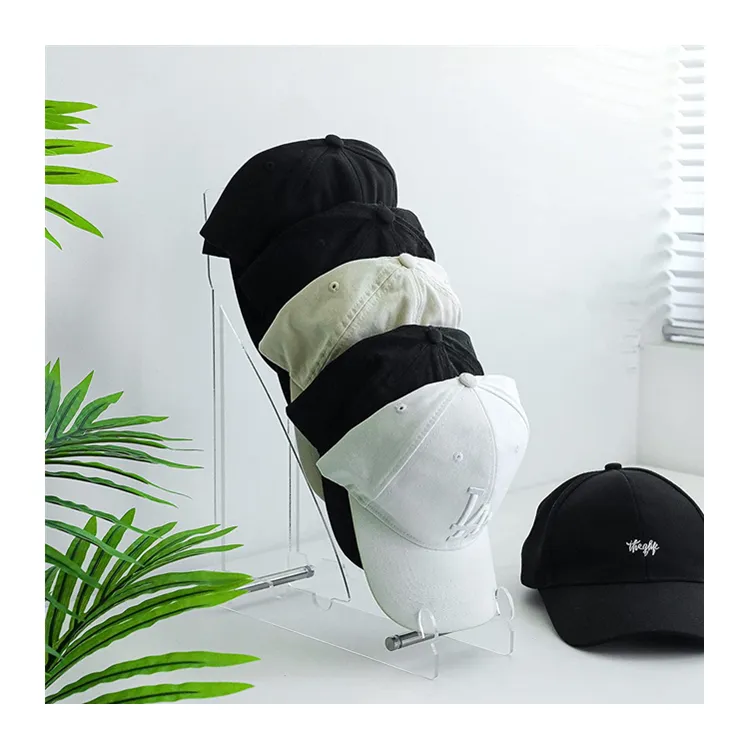 ברור אקריליק בייסבול כובע מתלה כובע אחסון ארגונית אקריליק כובע תצוגה מחזיק מעמד עבור ארון חדר שינה