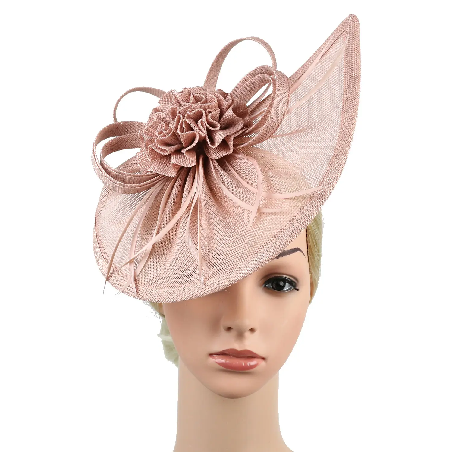 MIO Fashion Bridal Hair Accessories Elegant Flower Headband Solid Color Fascinator Pillbox Hat For Wedding Party Headdress