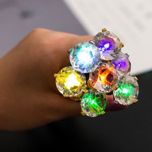 Manufacturers New <b>Large</b> Diamond LED Color Metal Ballpoint Pen Rotating Advertising Printing Logo Custom Office - Product Image 2