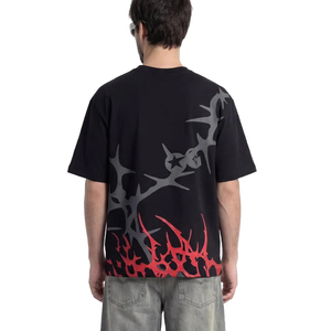 Camiseta Iron Glyph de algodón teñido con pigmentos, manga corta para hombre, con estampado de runas antiguas y tonos tierra, estilo vintage, prenda esencial. - Product Image 4