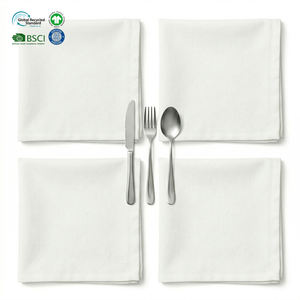 Event Planner Choice 20x20 Inch White Poly Cotton Waterproof Customizable Sizes Restaurant Napkins Reusable for Catering Hall - Product Image 1