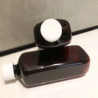 Bouteille en plastique vide de 16 oz, couleur ambre, avec étiquette Tris, bouchon avec code QR et scellée pour votre protection