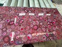 YDSTONE ensemble de table à manger de luxe belles pierres semi-précieuses translucides polies grande dalle rétro-éclairé agate garantie 1 an
