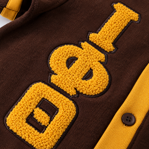 XLISE INTERNATIONAL Iota Phi Theta <b>Cardigan</b> Sweater Custom Greek Fraternity Knitted Acrylic Quick Dry Varsity Chenille - Product Image 4
