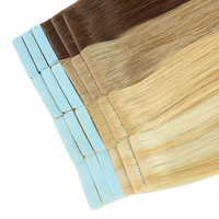 Extensions à bandes adhésives en cheveux humains bruts, couleur claire, vente en gros pour revendeurs, cheveux bruts d'un seul donneur
