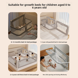 เตียงเด็กอ่อนแบบพกพา 3 in 1 พับได้ ระบายอากาศดี พร้อมแผงกั้นป้องกันแรงกด สำหรับใช้ข้างเตียงผู้ใหญ่ - Product Image 2