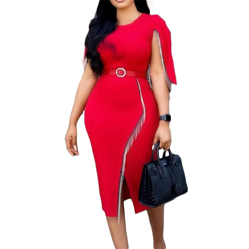 África moda slim fit negócios vestido casual senhoras bodycon midi trabalho elegante estilo formal plus size vestidos de escritório