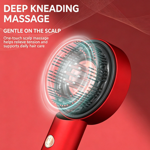 Brosse de massage du cuir chevelu étanche IPX7 à lumière rouge et bleue, 3 modes, applicateur d'huile liquide, peigne à double usage humide et sec, rechargeable par USB-C - Product Image 5