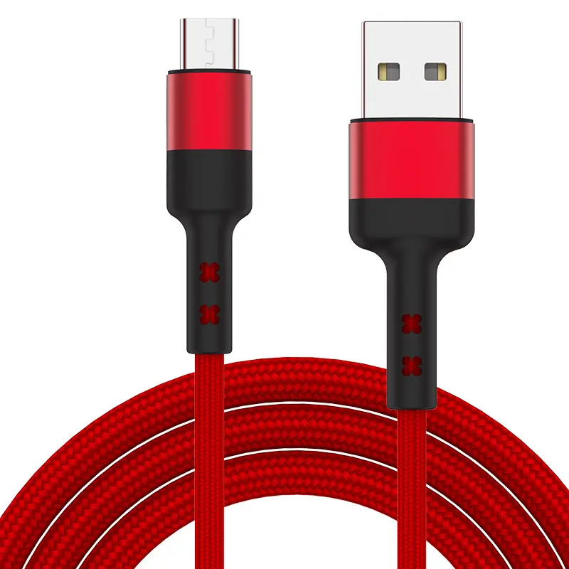 Nylon braided USB-C to USB A type c fast Charger cable 2.4A 3A 2.0 type-C c-type data usb cable