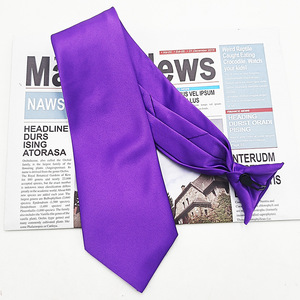 Clip sulla cravatta da uomo con Clip sulla cravatta facile da collo a righe a tinta unita e Plaid misto cravatta per la scuola di ufficio - Product Image 6