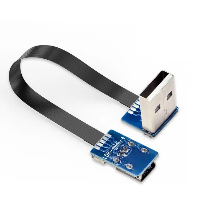 Kabel Data ekstensi adaptor USB Male Ke Mini USB Female kabel Data ekstensi 5Pin kabel konversi flat fleksibel A2 ke konektor M4 dapat disesuaikan