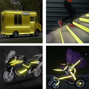 Floresan sarı kireç yeşil yansıtıcı bant 2 "X150FT araba kamyon yapıştırıcı dayanıklı PET reflektör yansıtıcı Sticker yol güvenli için - Product Image 5