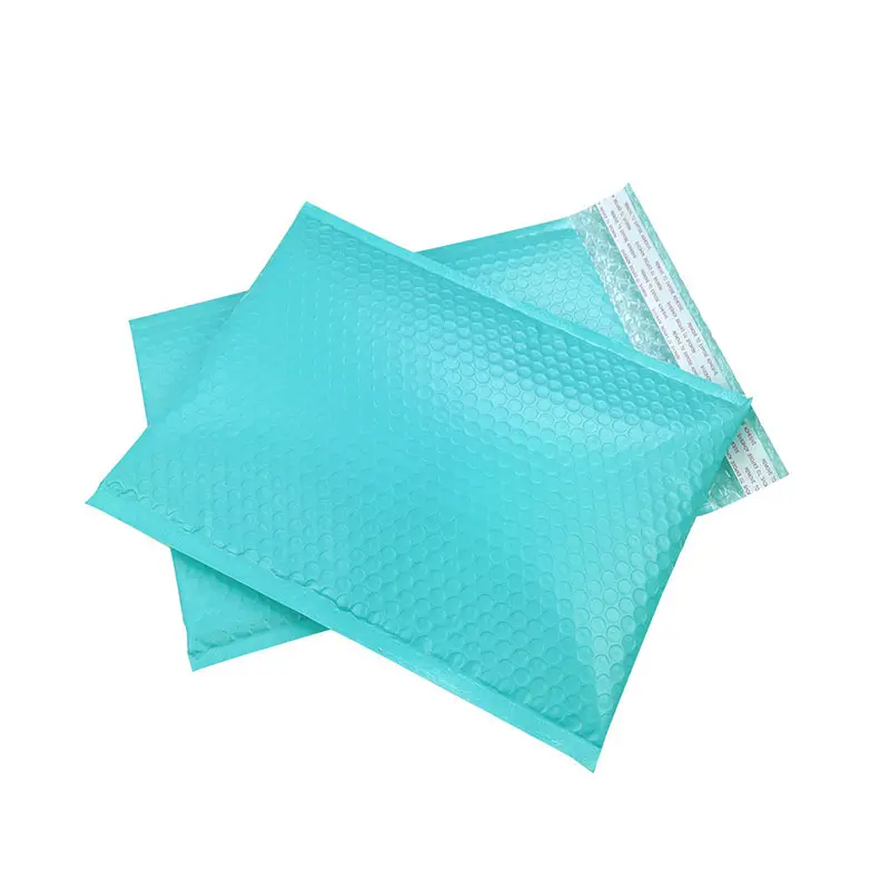 Sacos de embalagem para envio com logotipo personalizado reciclável, sacos de papel bolha verde menta auto-selagem, envelope acolchoado para livros, em estoque, por atacado
